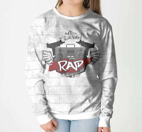 Свитшот женский RAP Old Schol White