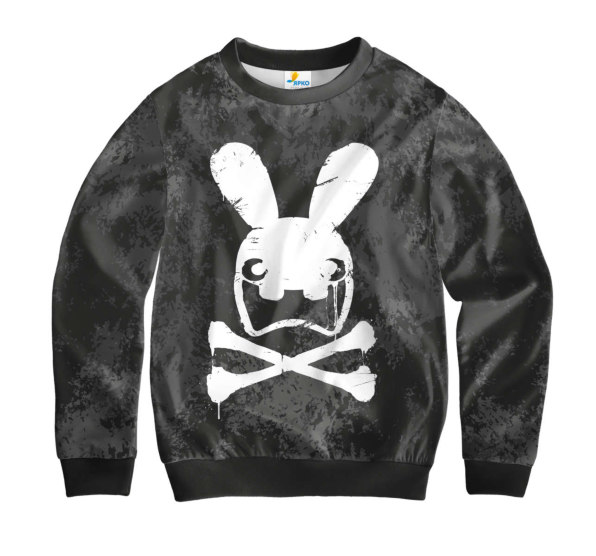 Свитшот детский Crazy Rabbit Skull White