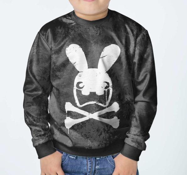 Свитшот детский Crazy Rabbit Skull White