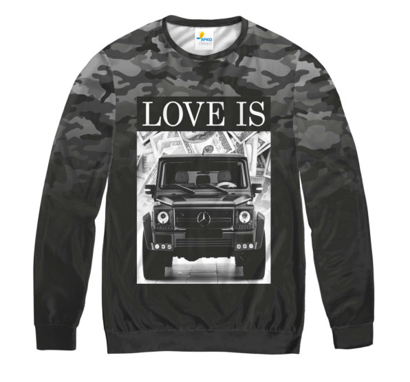 Свитшот мужской Love Is Gelandewagen Dark