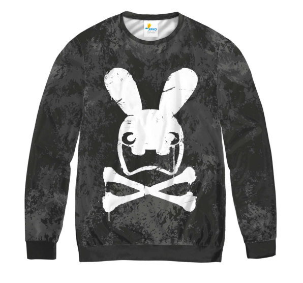 Свитшот мужской Crazy Rabbit Skull White