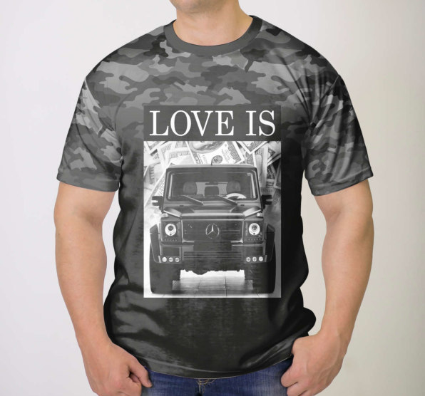 Футболка мужская Love Is Gelandewagen Dark