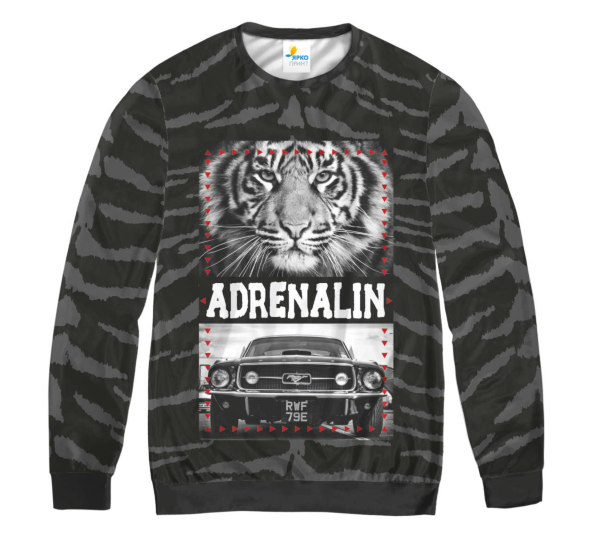 Свитшот мужской ADRINALIN Tiger Black