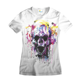 Футболка женская Skull paints