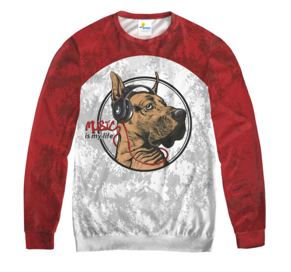 Свитшот мужской Dog Music White-Red
