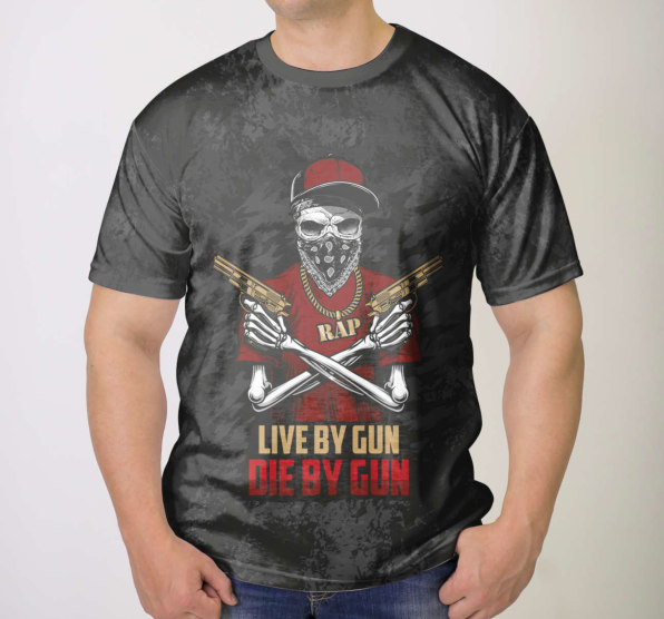 Футболка мужская Rap - Live By Gun. Die By Gun.