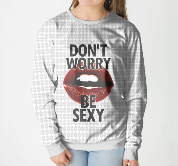 Свитшот женский Dont Worry Be Sexy Светлая