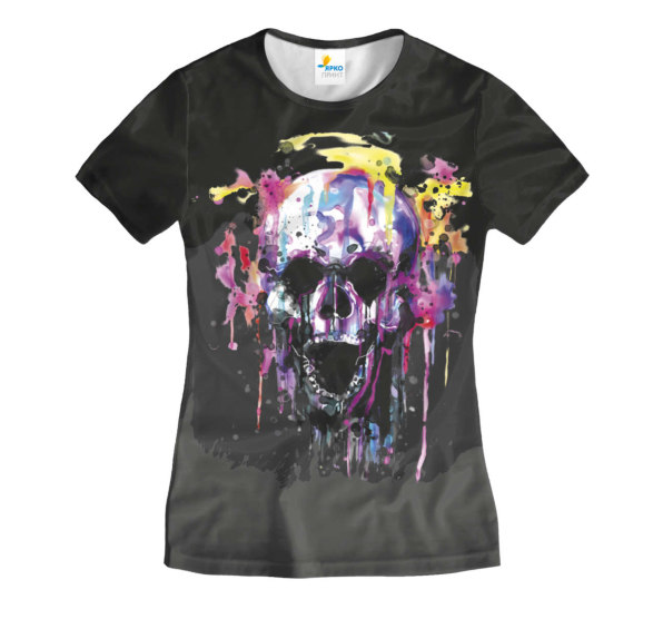 Футболка женская Skull paints Art