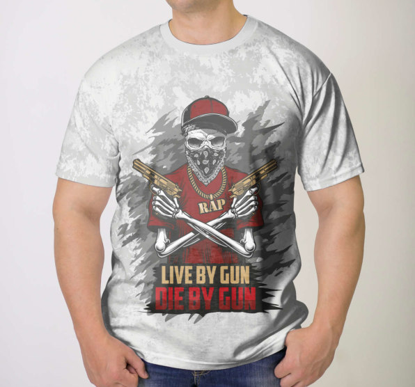 Футболка мужская Rap - Live By Gun