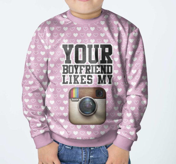 Свитшот женский Your Boyfriend Like my inst Pink