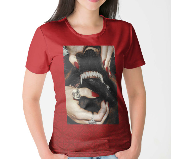 Футболка женская Angry Dog Red