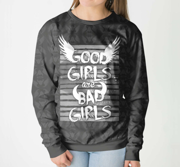 Свитшот женский Good girl are Bad girl Dark