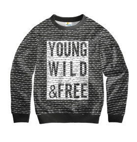 Свитшот детский Young Wild and Free Black