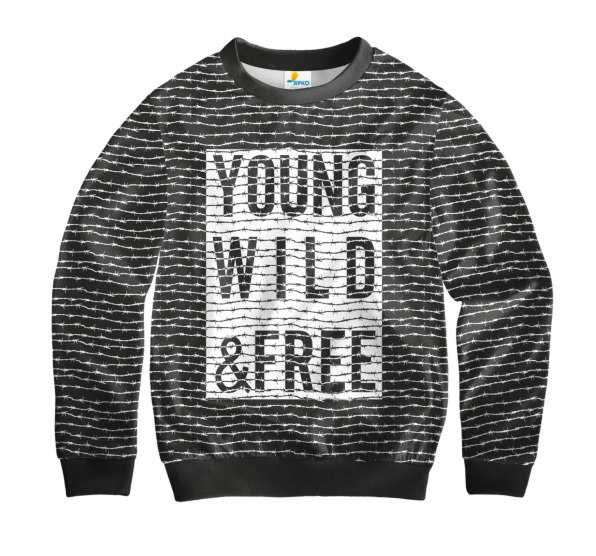 Свитшот детский Young Wild and Free Black