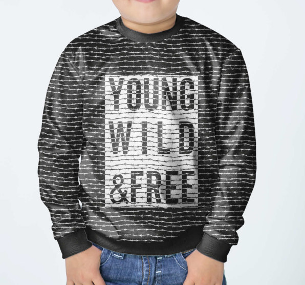 Свитшот детский Young Wild and Free Black
