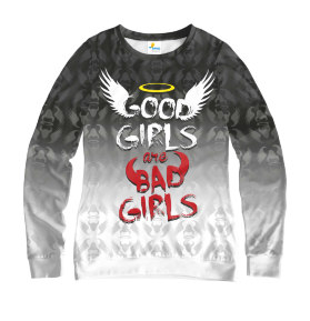 Свитшот женский Good girl are Bad girl Черно-белая