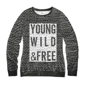 Свитшот женский Young Wild and Free Black