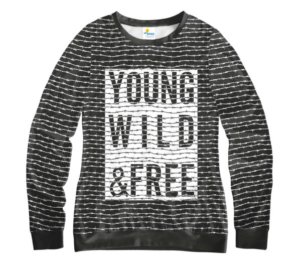 Свитшот женский Young Wild and Free Black