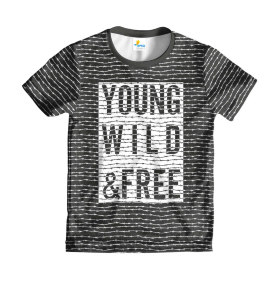 Футболка детская Young Wild and Free Black