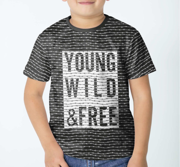 Футболка детская Young Wild and Free Black