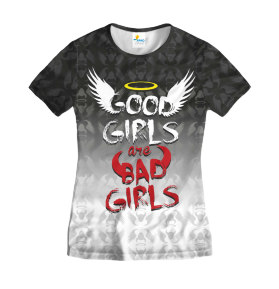 Футболка женская Good girl are Bad girl Черно-белая