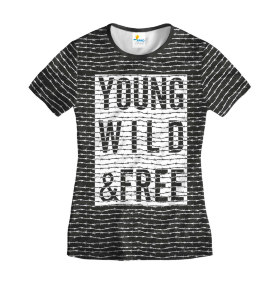 Футболка женская Young Wild and Free Black