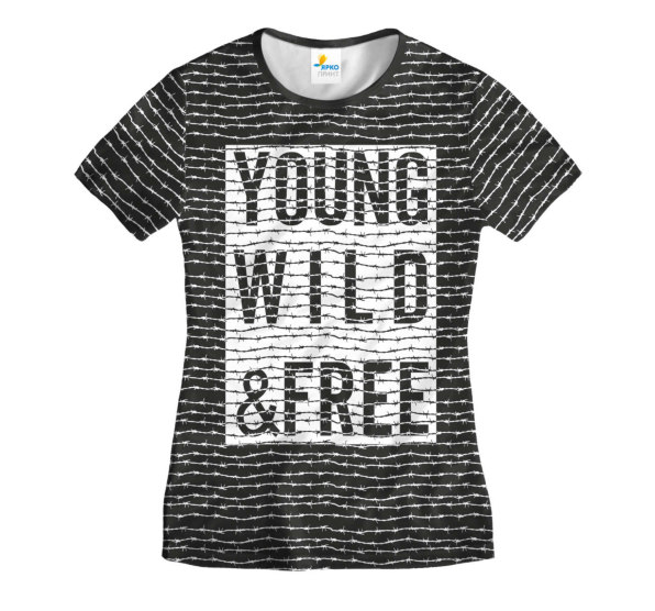 Футболка женская Young Wild and Free Black