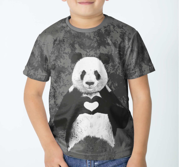 Футболка детская Panda heart Dark