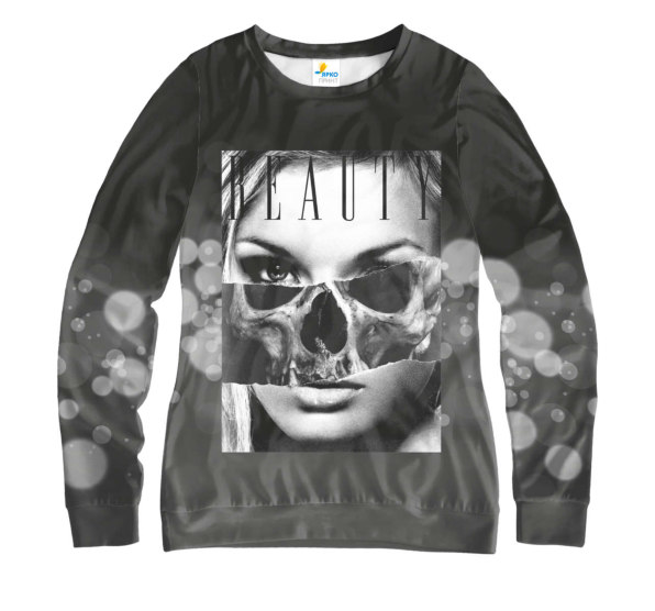 Свитшот женский Beauty Girl Skull Black