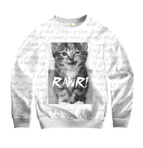 Свитшот детский Rawr kitten White