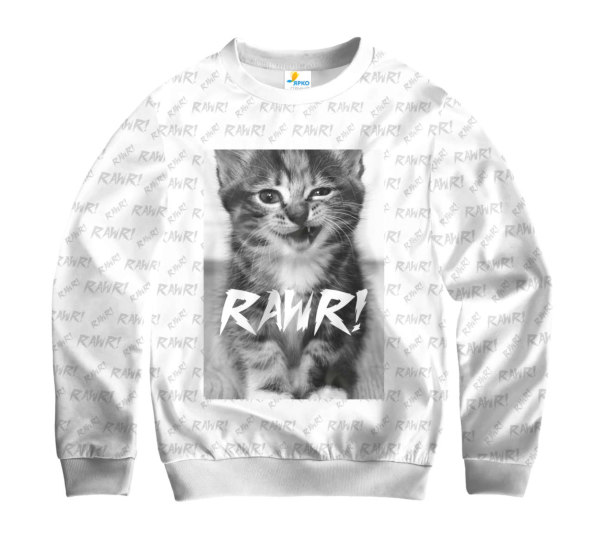 Свитшот детский Rawr kitten White