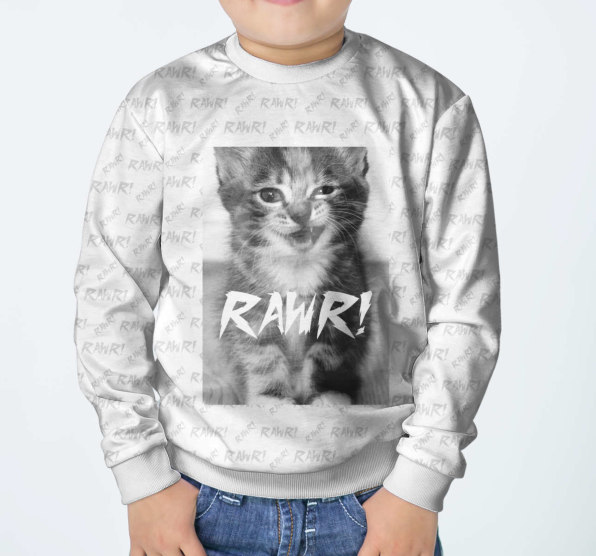 Свитшот детский Rawr kitten White