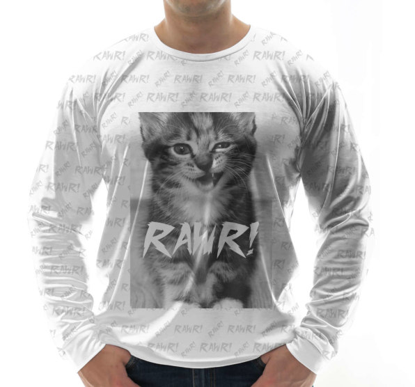 Свитшот мужской Rawr kitten White