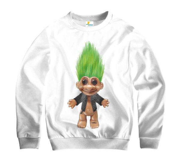 Свитшот детский Troll Rock White