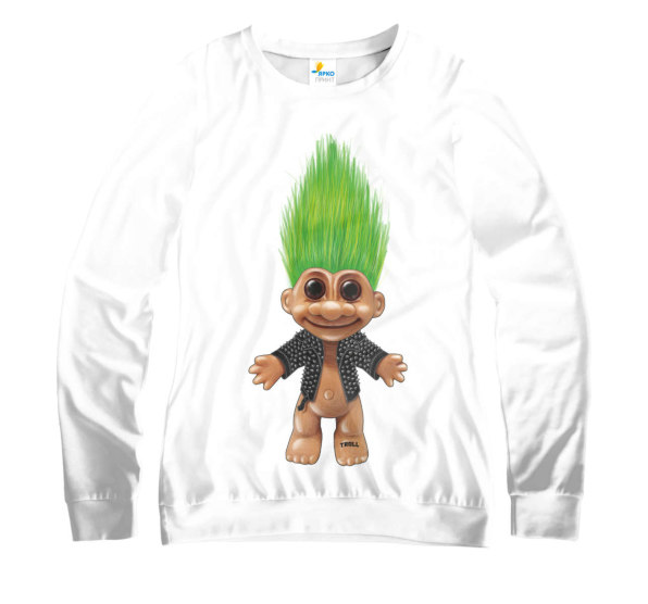Свитшот женский Troll Rock White