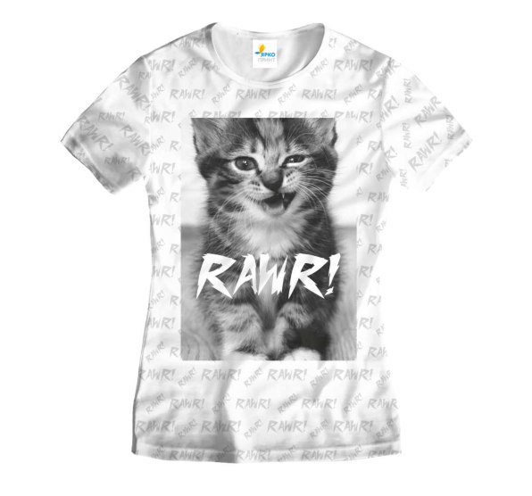 Футболка женская Rawr kitten White