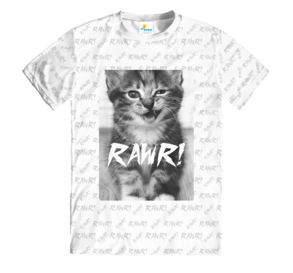 Футболка мужская Rawr kitten White