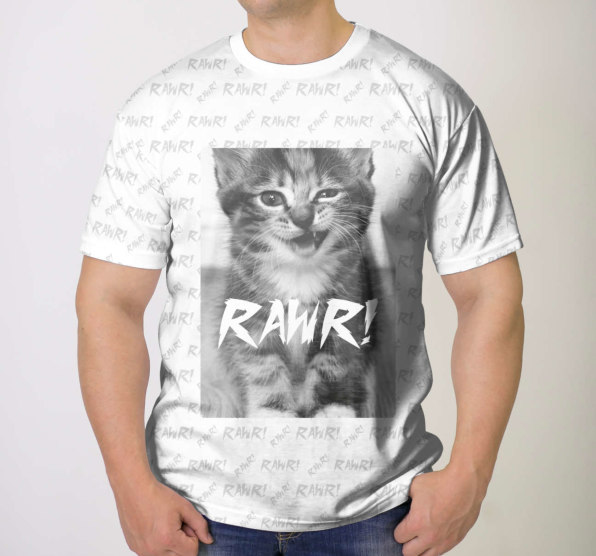 Футболка мужская Rawr kitten White