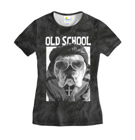 Футболка женская Old SchooL Dog Dark