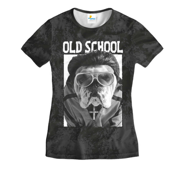 Футболка женская Old SchooL Dog Dark