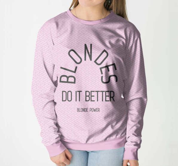 Свитшот женский Blondes Do it better Pink