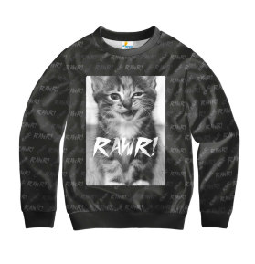 Свитшот детский Rawr kitten Black