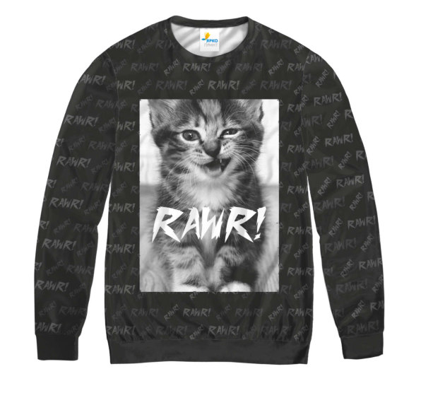 Свитшот мужской Rawr kitten Black