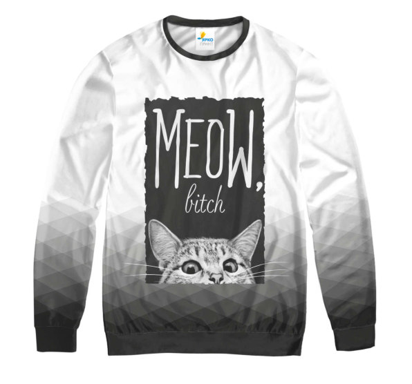 Свитшот мужской Meow bitch White