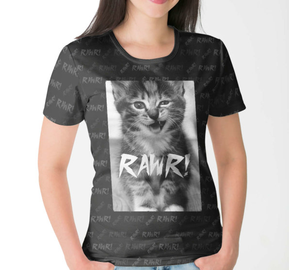 Футболка женская Rawr kitten Black