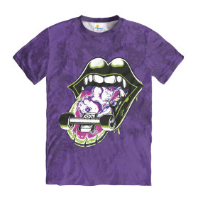 Футболка мужская Скейт язык Purple