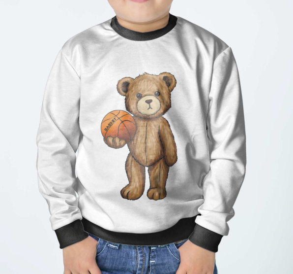 Свитшот детский Мишка Basket белая
