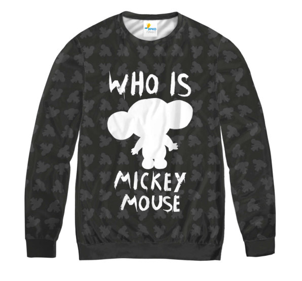Свитшот мужской Who is Mickey mouse Black