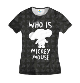 Футболка женская Who is Mickey mouse Black
