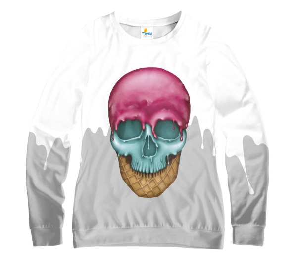 Свитшот женский Ice cream skull White